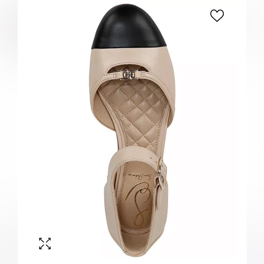 Sam Edelman Cap Toe MaryJane - Cream and Black Flats with Quilted Insole
